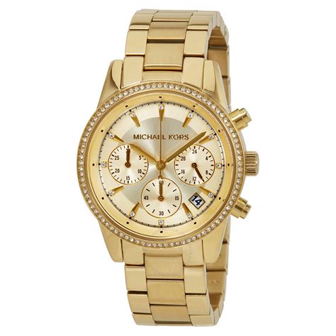 michael kors chronograph uhr gold sale|michael kors watch ladies gold.